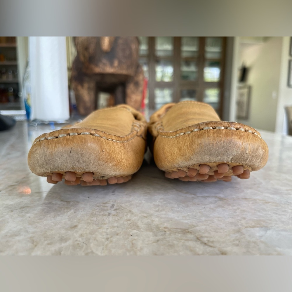 Chocolate Blu natural brown/cognac leather drivers, size 6.5 - Picture 5 of 7